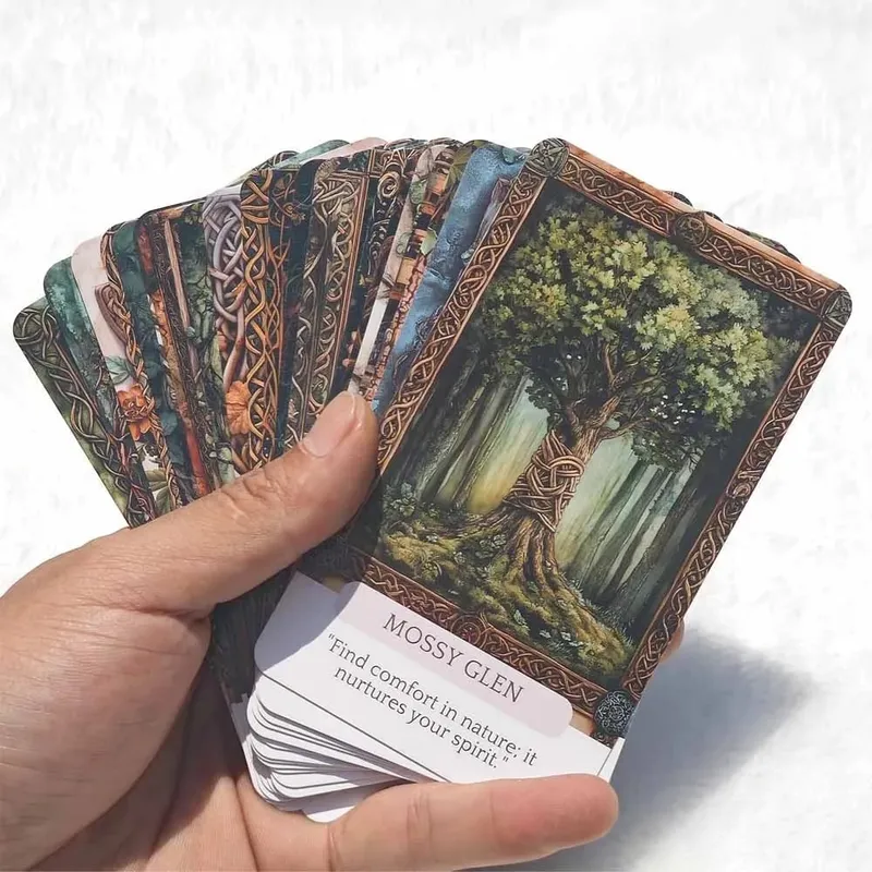 50 Pcs 13x8cm Celtic Magic Oracle Cards Create Your Magical Deck for Spiritual Practice Card Games