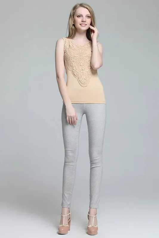 New Women shirt Casual Sexy Lace Tops Slim Vest Bottoming — image 10