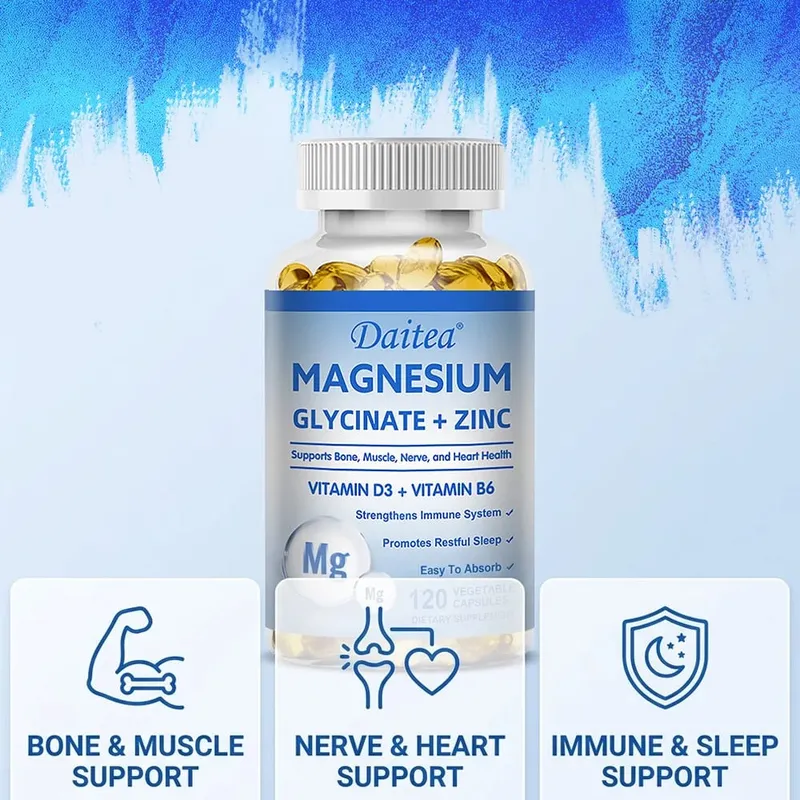 Magnesium Glycinate + Zinc - Improves Sleep Quality Promotes Cardiovascular Bone and Heart Health Promote Intestinal Digestion — image 5