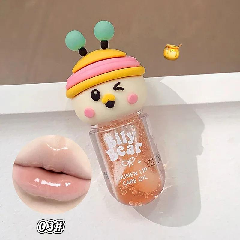 ลิปออยล์ Peach Honey Jelly พร้อมลิปกลอสสตรอเบอร์รี่ให้ความชุ่มชื่นยาวนาน กันน้ำ ไม่ซีดจาง Mirror Lipgloss เครื่องสำอาง — image 9
