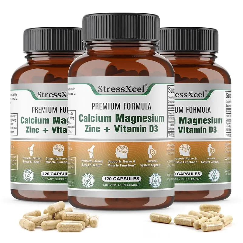 Calcium + Magnesium + Zinc + Vitamin D3 Capsules - Supports Bone and Nervous System Health and Improves Mood | Non-GMO — image 8