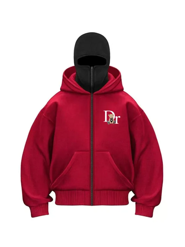 2025 Men's Print Zip Hoodie Winter Warm Casual Sweatshirt With Hooded Face Mask Zipper Design Sports Jacket Outdoor Activities — image 4