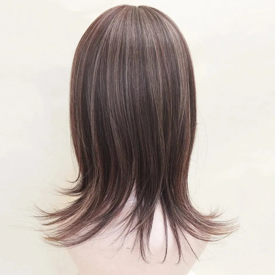 Synthetic Topper for Women Middle-Part Bangs Top Clip Topper Hair Extensions Cover Thinning Hair Grey Hair Increase Volume — image 5