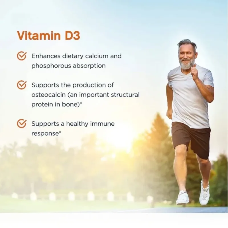 Vitamin D3 - Promotes Healthy Muscle Function and Immune Support Strong Bones and Nervous System Health 120 Capsules — image 4