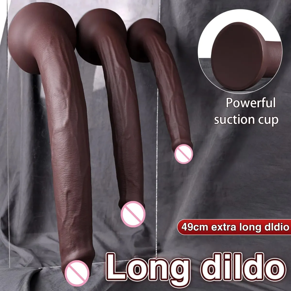 Long Dildo Realistic Snake Shape Single Layer Silicone Big Penis Soft Anal Sex Toys Suction Cup Dick for Women G-spot Orgasm 18+