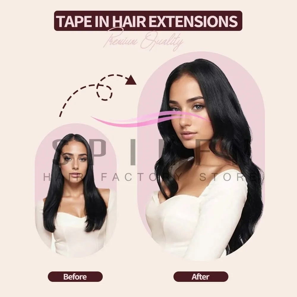 12"-20" Mini Tape Hair Extensions Machine Remy Skin Weft Adhesive Tape In Human Hair Natural Black Brown Blonde Straight 10pcs — image 6