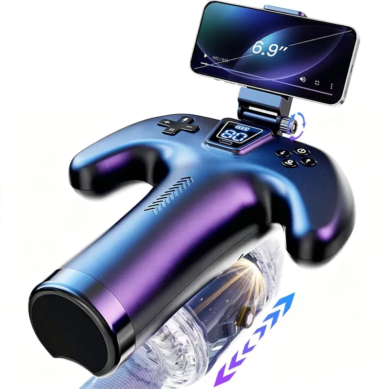 Automatic Male Masturbator Electric Pocket Pussy Masturbator with Mobile Phone Holder Double-Sided Buttons Sex Toy For Men
