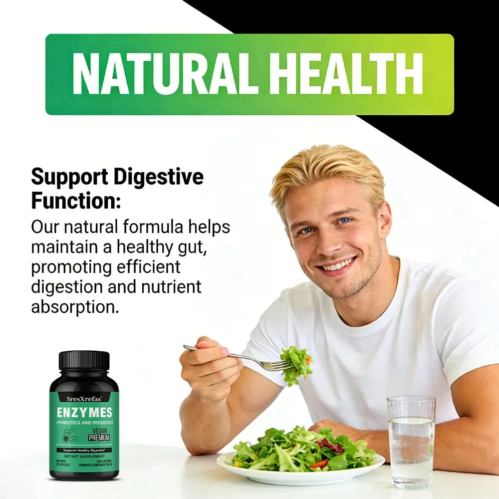 Probiotic Prebiotics & Digestive Enzymes Capsules Colon Cleanse & Detox Supports Gut Health Digestion & Balance Gut Bacteria — image 2