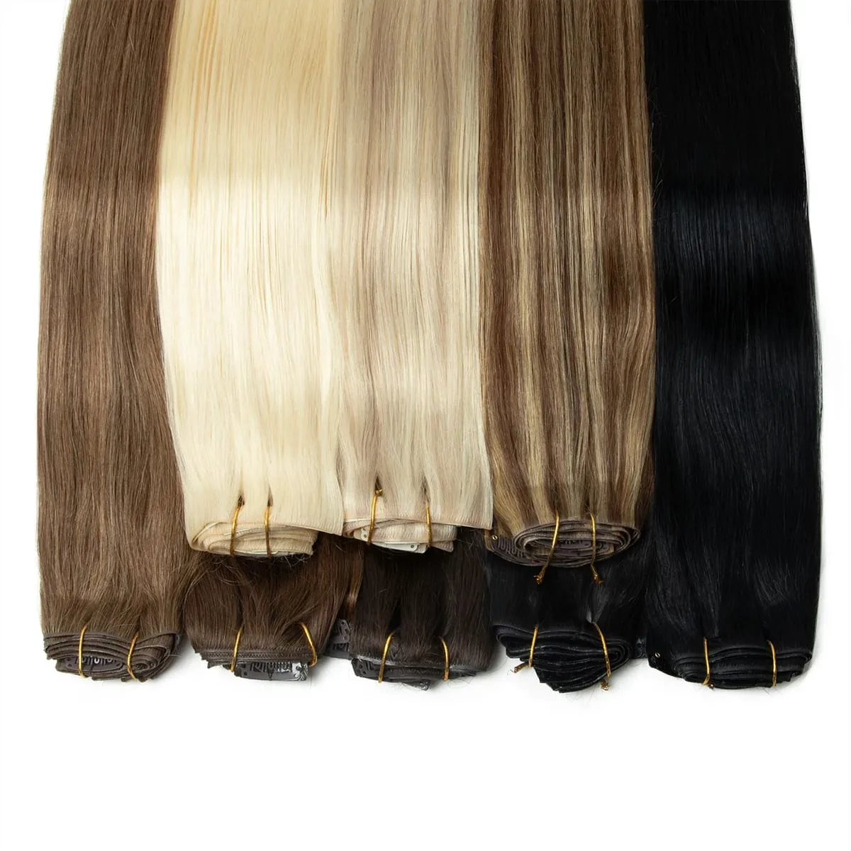 PU ไม่มีรอยต่อคลิปในส่วนขยายของผมธรรมชาติที่มองไม่เห็น PU เทป Weft คลิป Ins เครื่อง Remy 12-24 นิ้วคลิปที่มองไม่เห็น Ins 7PCS — image 6