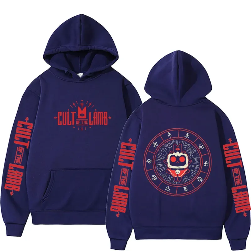 Game Cult of The Lamb Print Hoodie Men Women Vintage Fleece Cotton Pullover Hoodies Unisex Fashion Casual Oversized Streetwear — image 3