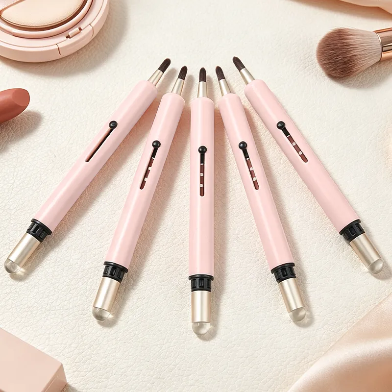 1pcs Retractable Dual Ended Lip Brush Silicone Blending Head Soft Fiber Makeup Tool for Lipstick Lip Gloss Applicator Brushes
