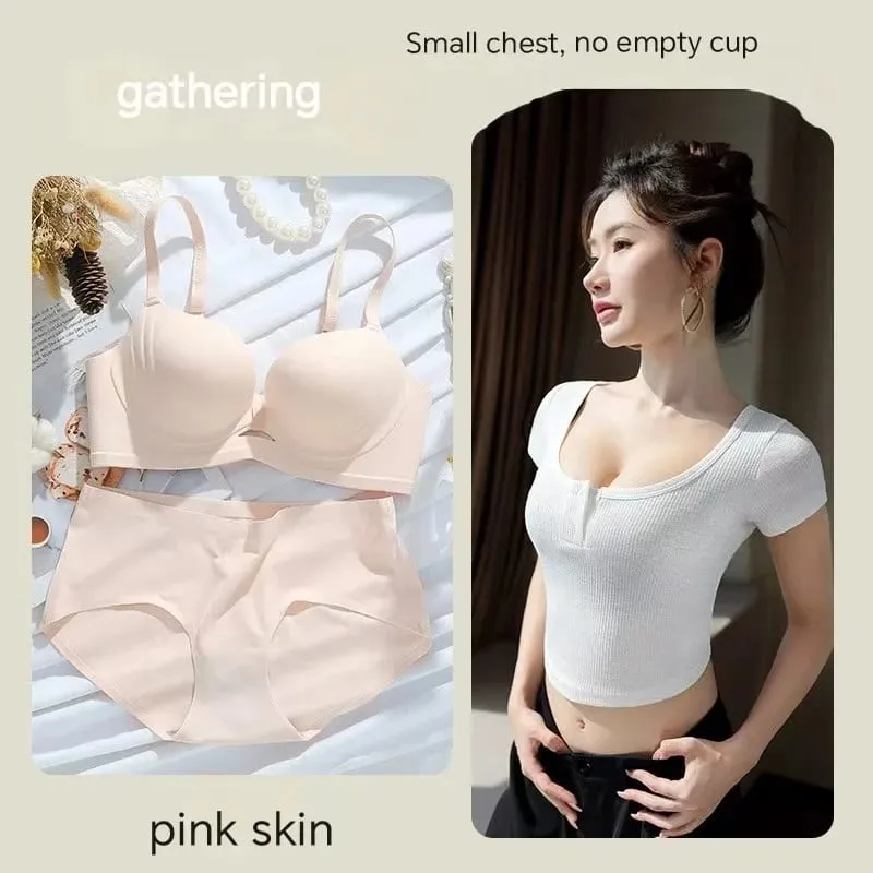 Gợi Cảm Liền Mạch Push Up Quần Lót Nữ Nhỏ Tập Ngực Thể Hiện Lớn Thu Phụ Trợ Ngực Thoải Mái Và Thoáng Khí Áo Ngực