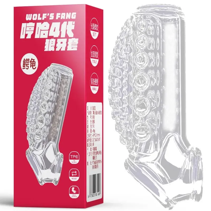 Penile Condom Male Transparent Particles Sheath Male Penis Sleeve Silicone Sex Toys Sheath Stretchable Cock Enlargement