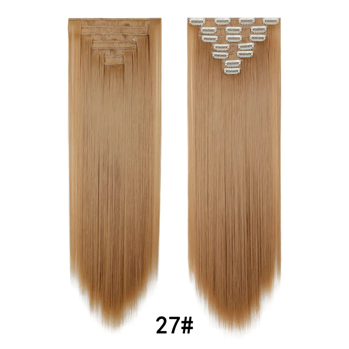 24 Inch Clip-in Hair Extensions 7 Pcs Long Straight Synthetic Hair Extensions Invisible Clip-ins Hairpieces for Women Daily — image 18