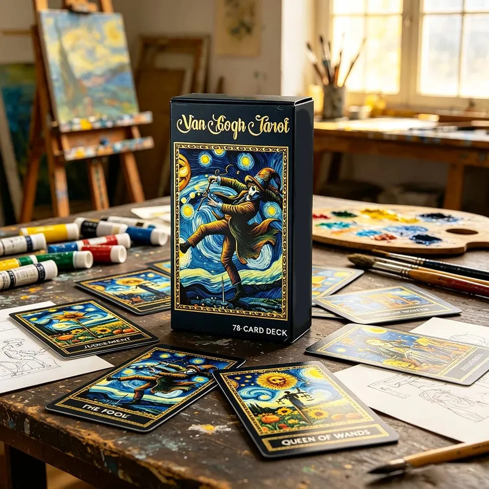 Van Gogh Tarot Cards 78 Post-Impressionist Painting Style Tarot Cards English Version Fortune Telling Divination Board Game Card — image 4