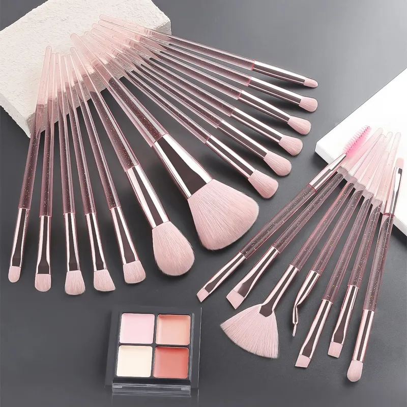 37PCS Makeup Tools Set 20 Brushes + Sponges Puffs Eyelash Curler Cleaning Tool for Full Face