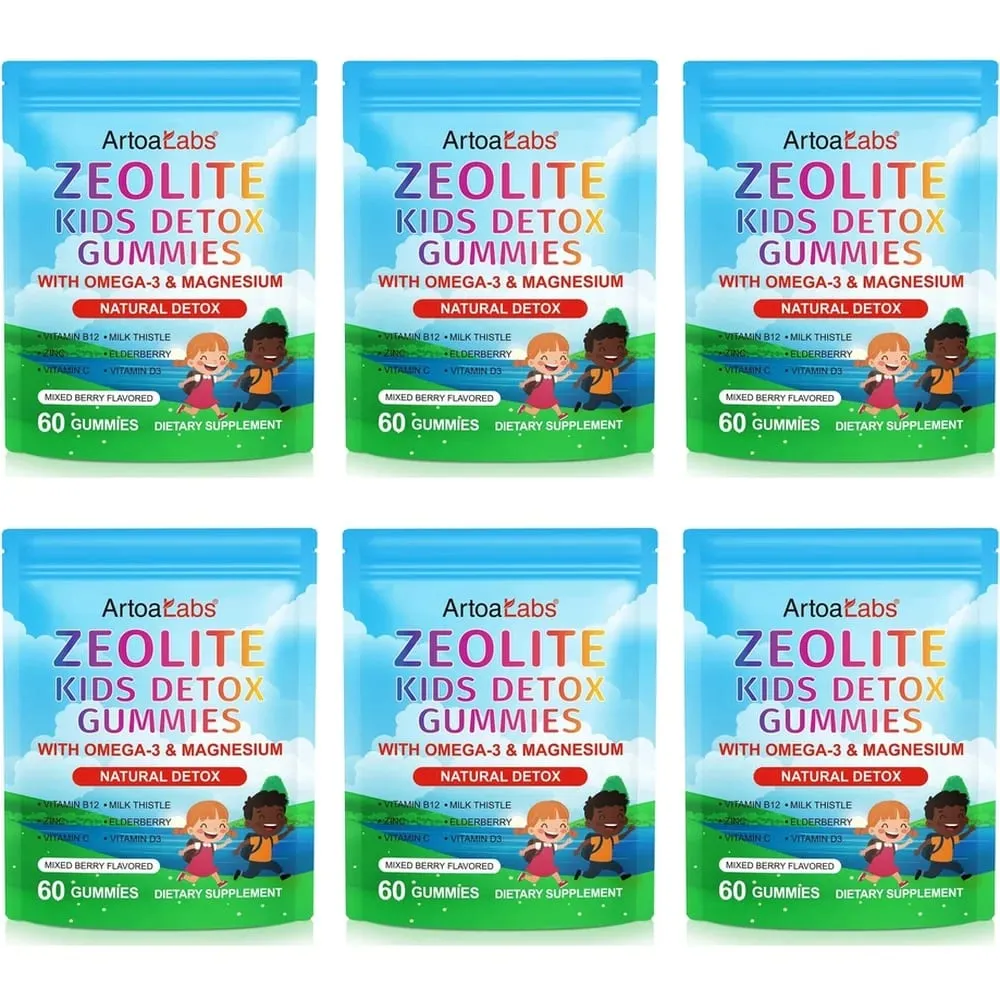 Kids Detox Gummies with Magnesium Zinc & Vitamin D3 Daily Immune Support Digestive Health Energy & Focus for Children 60 CT
