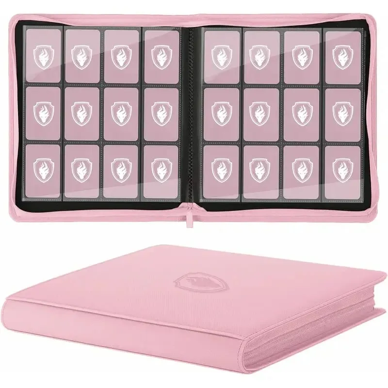 Trading Card Binder 12 Pocket Zipper Binder Card Album Holds 480 Cards Premium Leather Card Folder for TCG/Game/Sports Cards — image 9