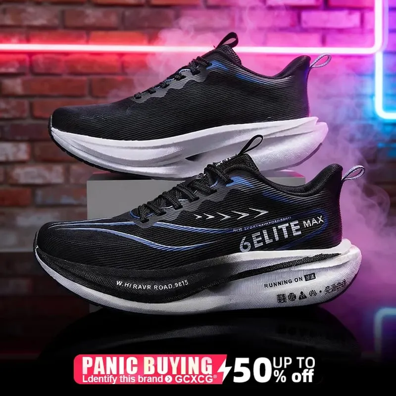 Men Running Shoes Carbon Board Speciality Marathon Sports Breathable Lightweight Women's Comfortable Athletic Nonskid Sneakers — image 6