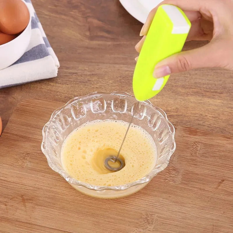 Egg Beater Electric Milk Frother Household Small Mixer Manual for Coffee Cappuccino Cream Frothy Blend Eggs Beater Kitchen Whisk — image 11