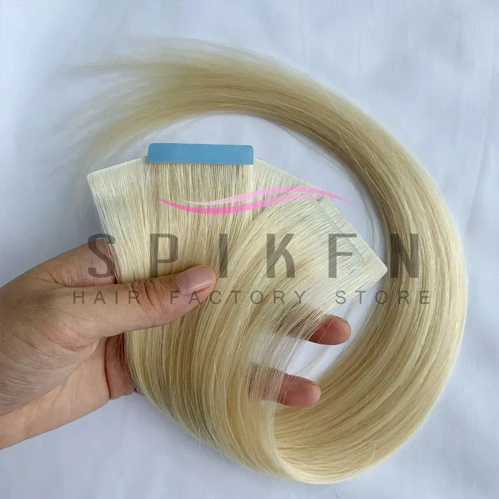 Invisible PU Skin Weft Hair Extensions Natural Straight Machine Remy Seamless Adhesive Tape In Human Hair 10pcs/pack 12''-20''
