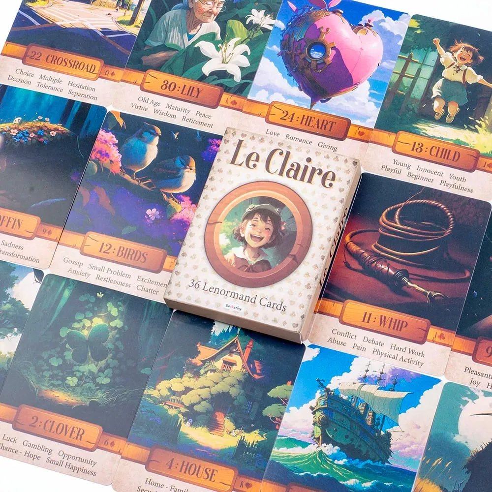 Le Claire 36 Lenormand Cards Board Game for Family Party English Version Fortune Telling Divination Tarot Oracle Card Decks — image 6
