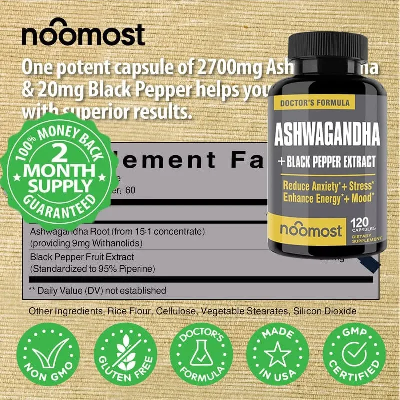 แคปซูล Ashwagandha ออร์แกนิกส่งเสริมการต่อต้านความเครียดการสนับสนุนอารมณ์ตามธรรมชาติและการสนับสนุนโฟกัสอาหารเสริมพลังงานธรรมชาติ Unisex — image 6