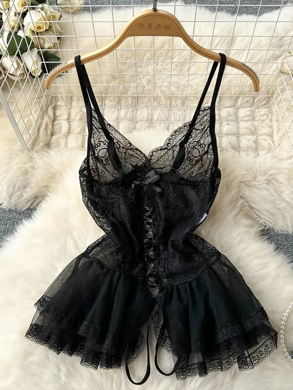 Woman Plus Size Sexy V-Neck Strap Dress Lace Trim Slim Short Dress Women Fashion Comfortable Dress Party Hotsweet — image 22