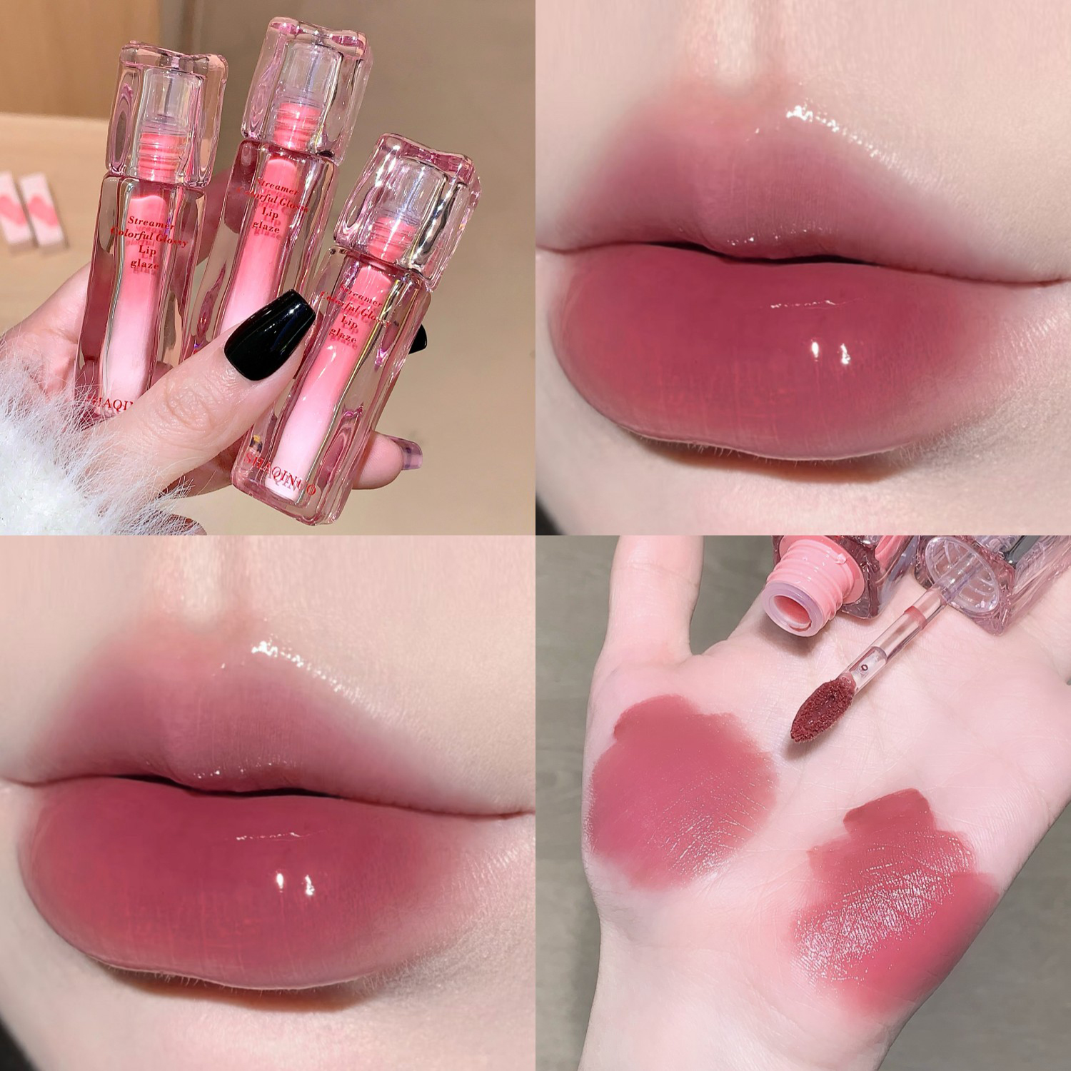 Water Gloss Lip Glaze Cermin Melembapkan Gemuk Tidak Melekat Cawan Jeli Gincu Cecair Lutsinar Tahan Lama Warna Minyak Mekap Bibir
