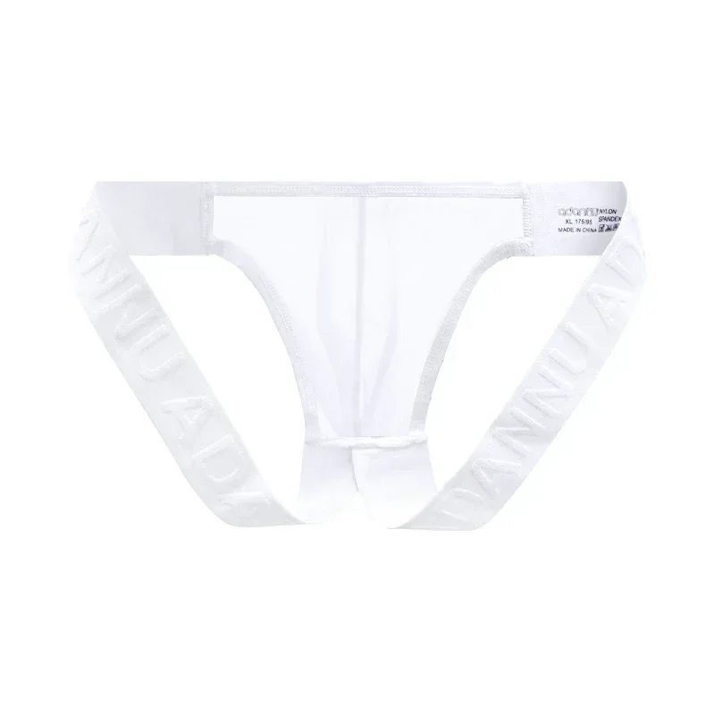 Trendy Men's Thong Comfortable Passionate Fitness Underwear Show Buttocks Personality Transparent Men Summer Triangle Brief — image 5