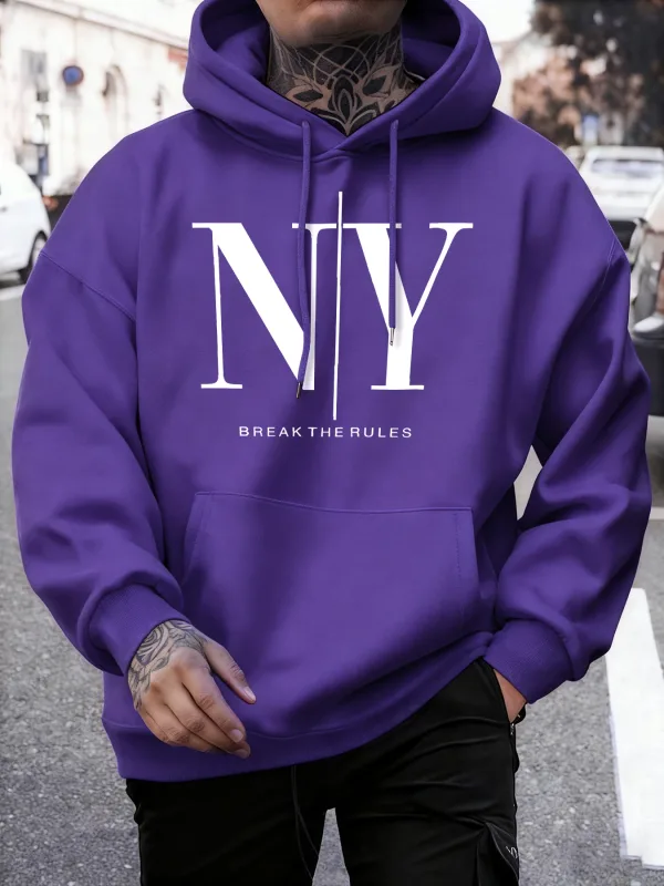 Break The Rules Yes No Prints Autumn Fleece Sweatshirts Men'S Soft Jogging Hoodie Street Comfy Pullovers Sport Loose Sportswears — image 10