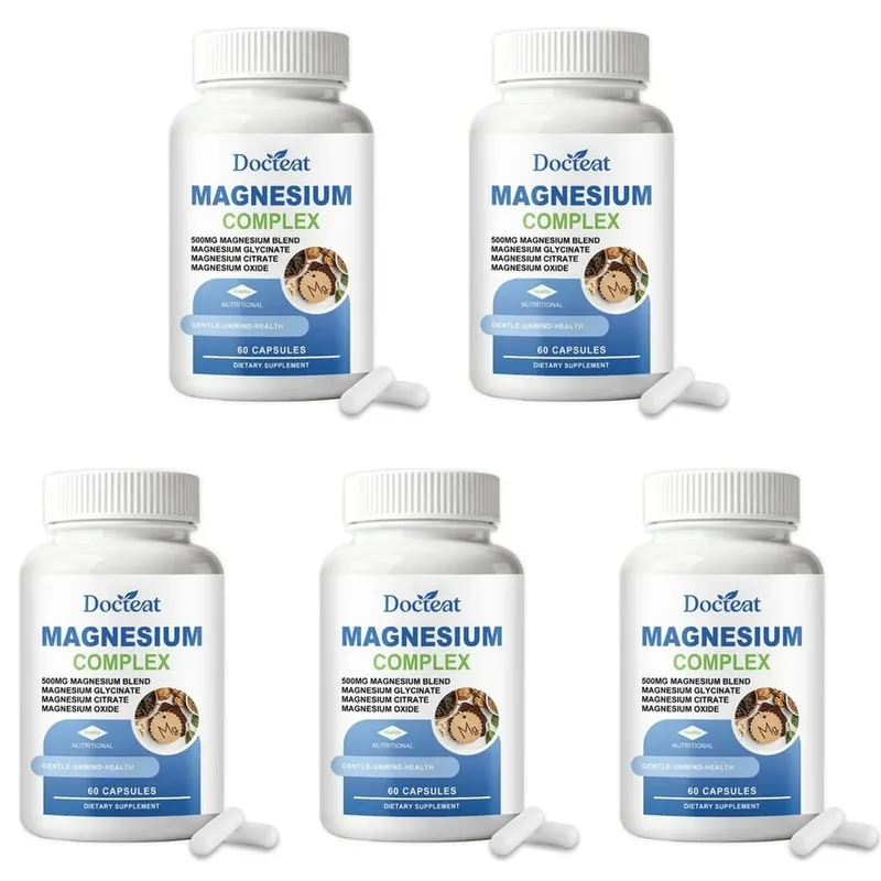 Docteat Magnesium Complex Capsules 500mg L-Theanine Taurine Supports Nerve Health Energy Metabolism Muscle Relaxation 60 Caps — image 11