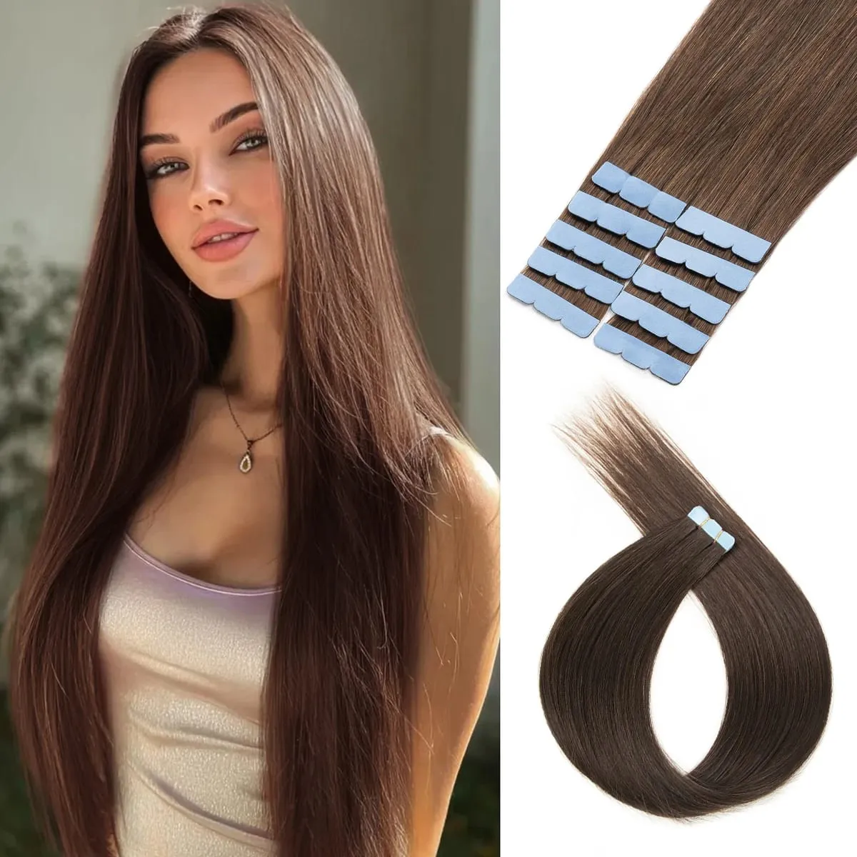 Mini Tape in Human Hair Extensions Natural Straight Tape in Extentions 3x0.8cm Invisible Tape 10pcs/pack For Side Hair