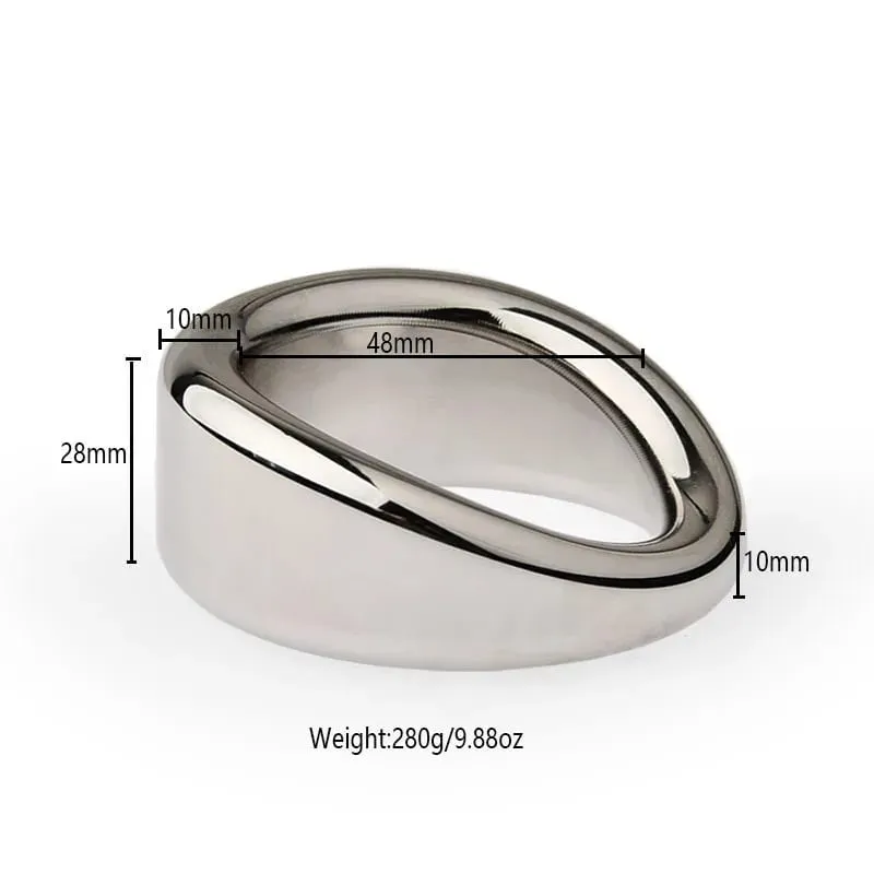 Stainless Steel Testicle Stretcher Heavy Duty Penis Ring Metal Lock Cock Weighted Exercise Scrotum Pendant Male Bondage Sex Toy — image 5