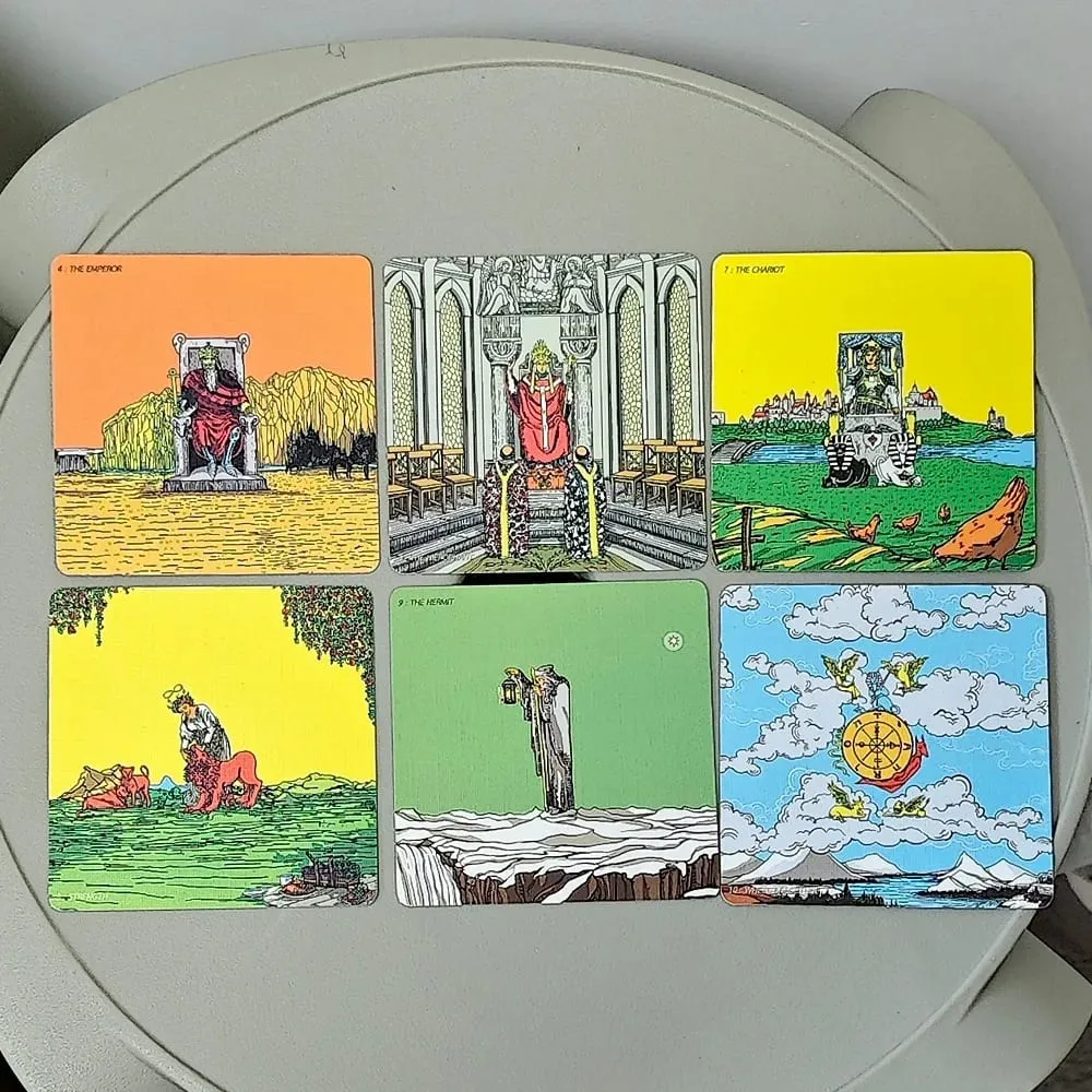 RWS Wide Angle Tarot - Compact Edition 78 st kort + 2 specialerbjudanden ramkort dubbelpräglade i tvådelad rigid box — image 5