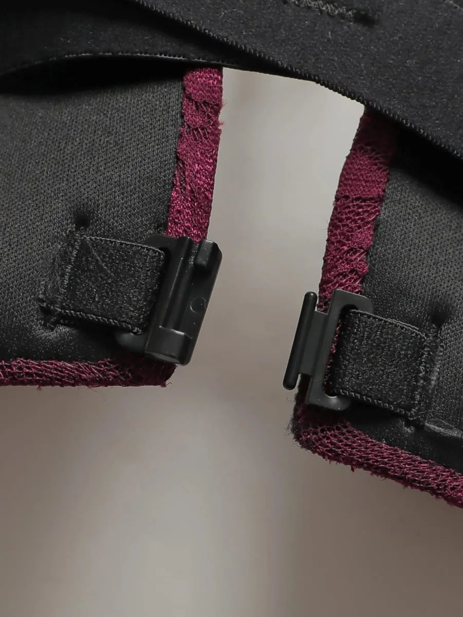 Sexy Burgundy Red Lace Wireless Front Closure Bra Set Push Up Padded Bralette & G-string Women Romantic Lingerie Set 70B-85B