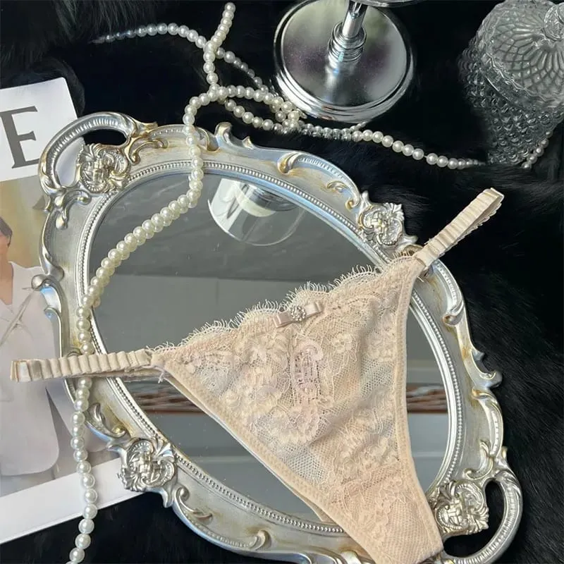 Spitze Frauen Unterwäsche Mini Höschen Phantasie Elegante Briefs Sexy Transparent Weibliche Dessous Intim Bekleidung Niedrige Taille G-String