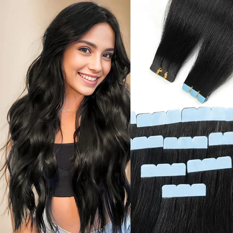 Invisible Mini Tape Hair Extensions 12-20Inch Human Hair Extentions 3x0.8cm Invisible Tape 10pcs/pack For Add Side Volume