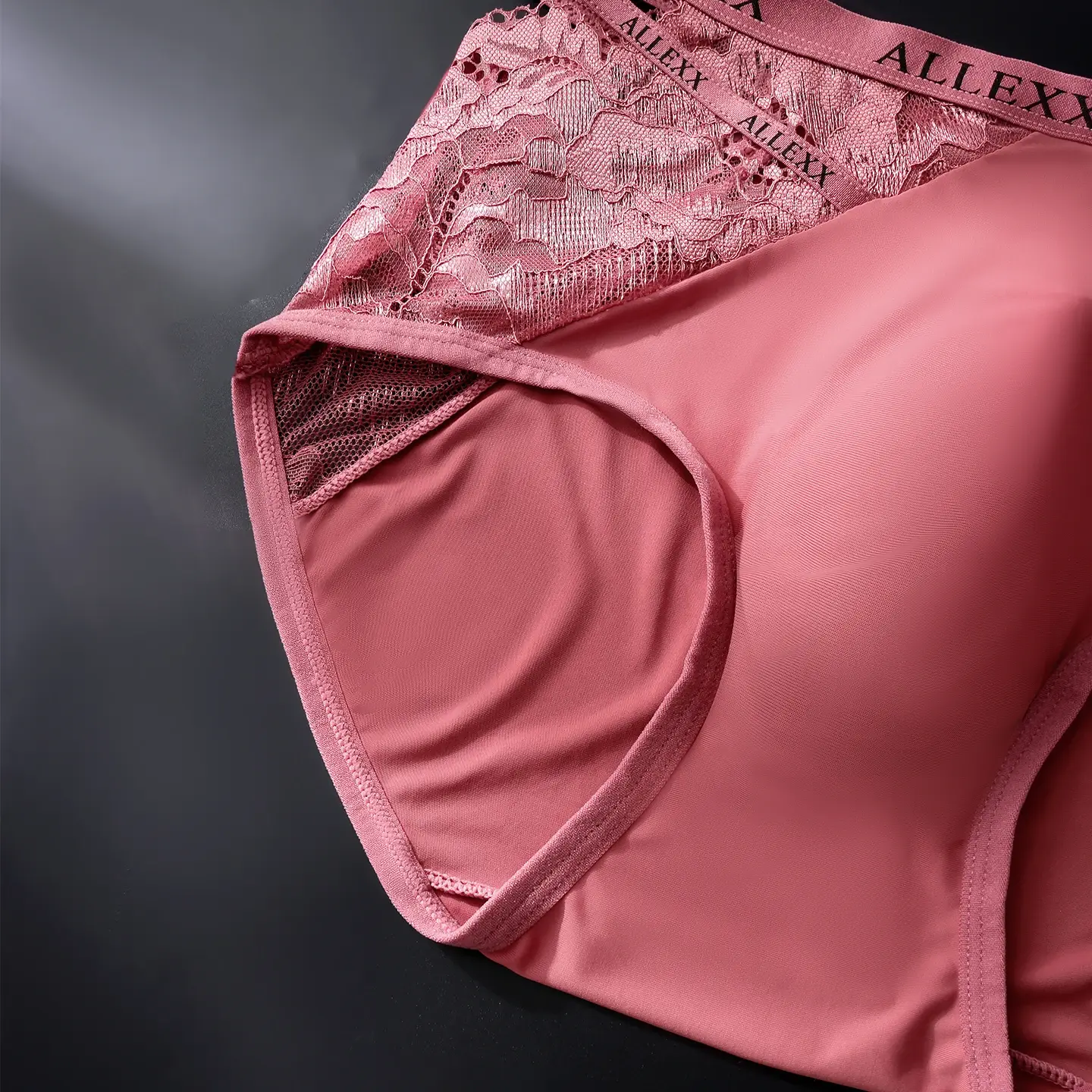 Male Glossy Satin Triangle Briefs Floral Lace Mesh Splice High Waist Elastic Letter Band Soft Breathable Men Underwear — image 11