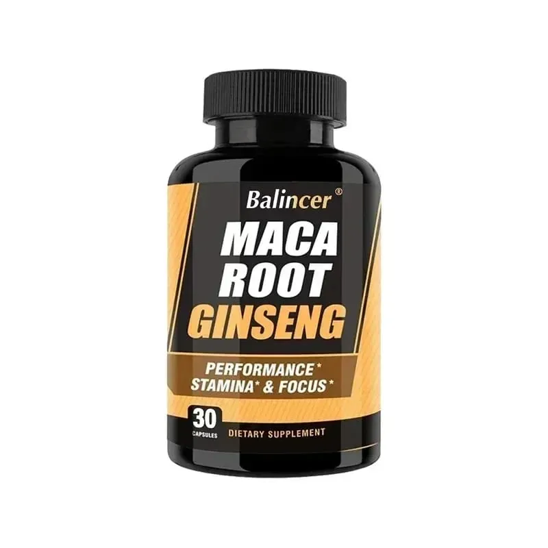 Maca Root Capsules 10000mg with Ginseng Energy Muscle Mood Energy Strength & Men's Health Support Relieve Fatigue
