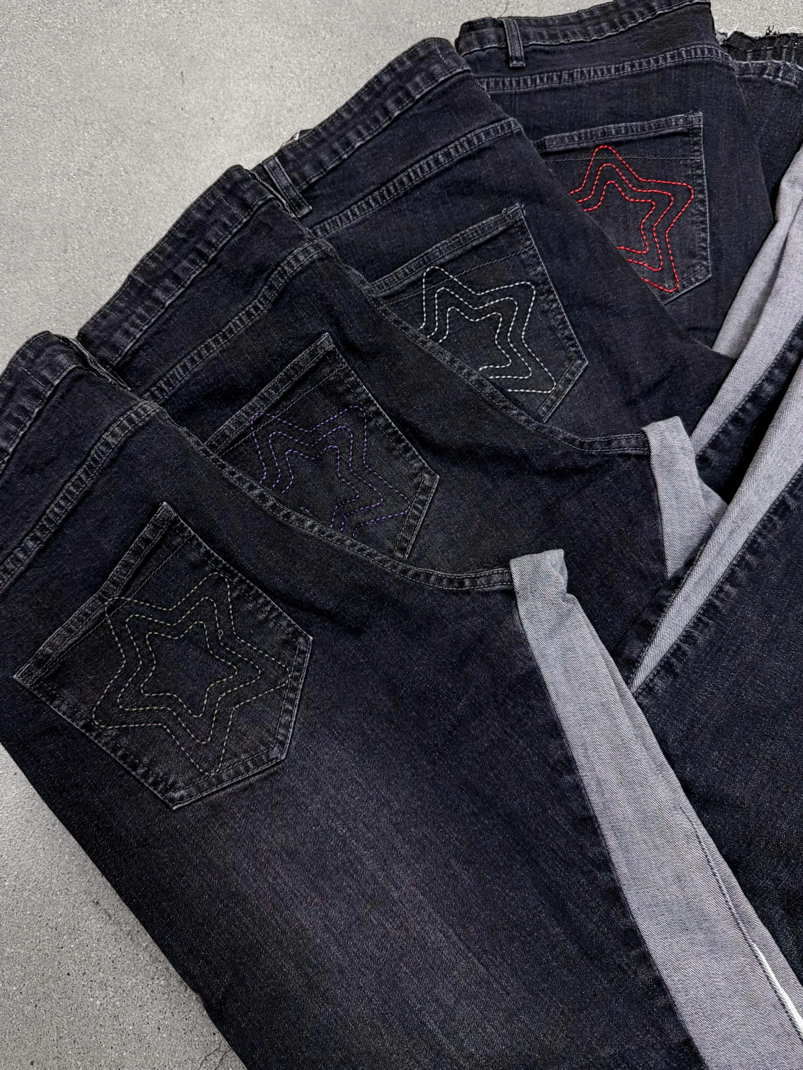 Y2k Hate Society Flared Jeans Men Retro Spider Web Embroidery Washed Jeans American Hip Hop Streetwear Unisex Bootcut Jeans — image 8