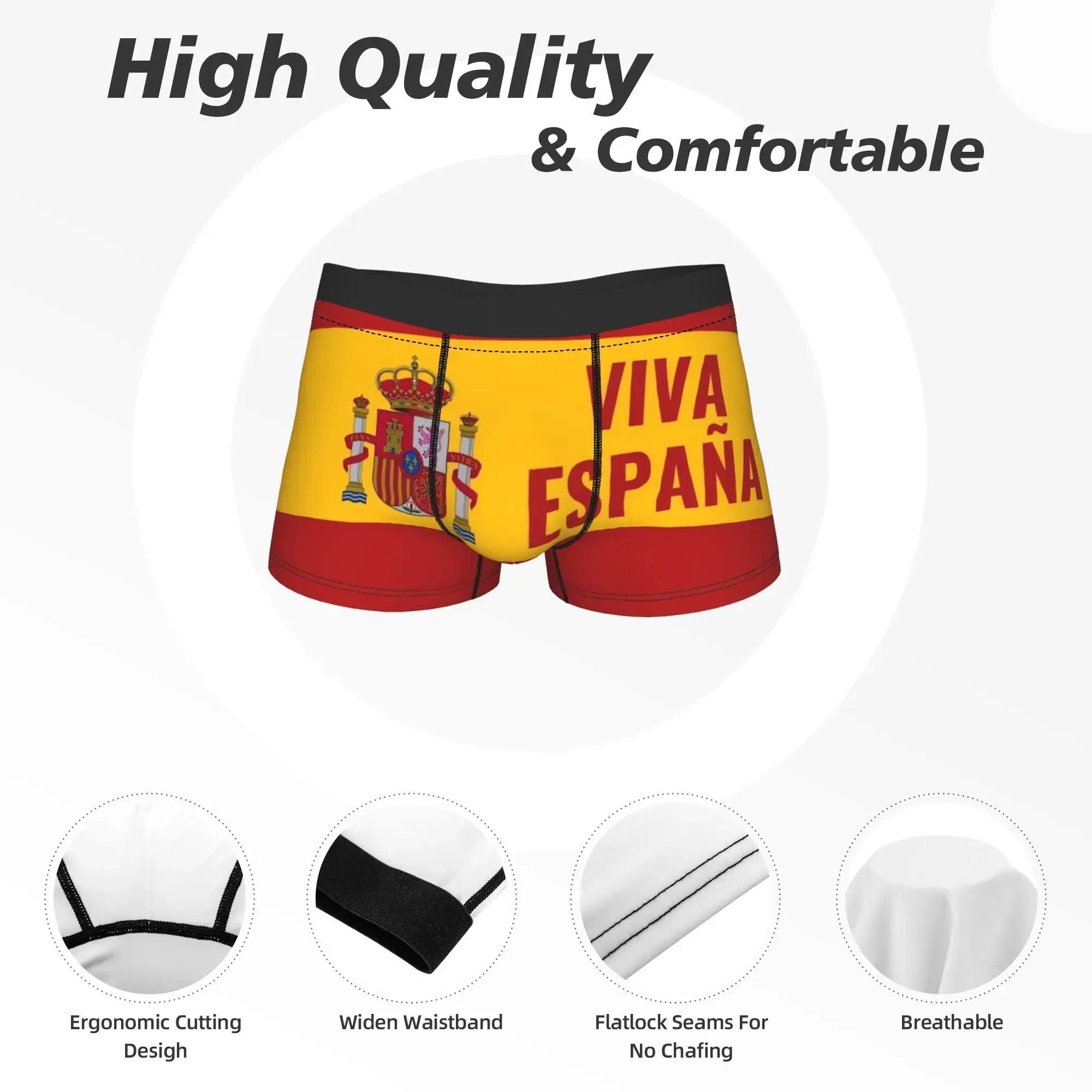 Espagne Vox drapeau sous-vêtements hommes Shorts slips respirant Boxershorts offre spéciale douane surdimensionné caleçon