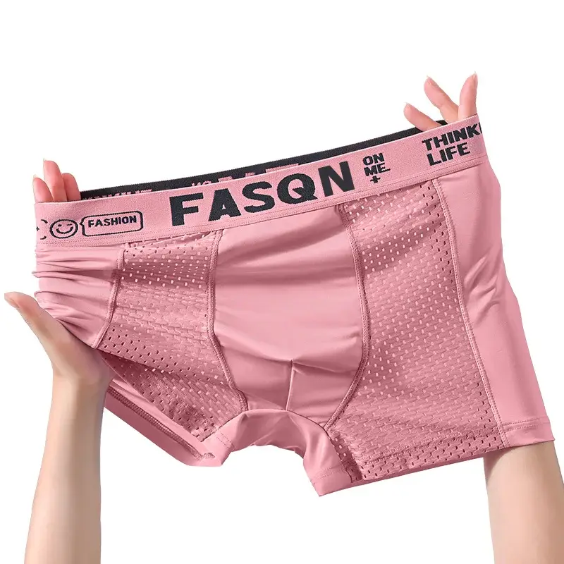 3PCS Luxury Underwear Men Underpants Thin Boxer Large Size Breathable Men's Panties Quick Drying Ice Silk Shorts Plus Underwears