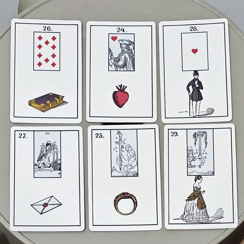 TheNew York Lenormand Deck – Historical 9*6cm 36-Card Divination Deck Vintage Style Cartomancy Cards Double-embossed