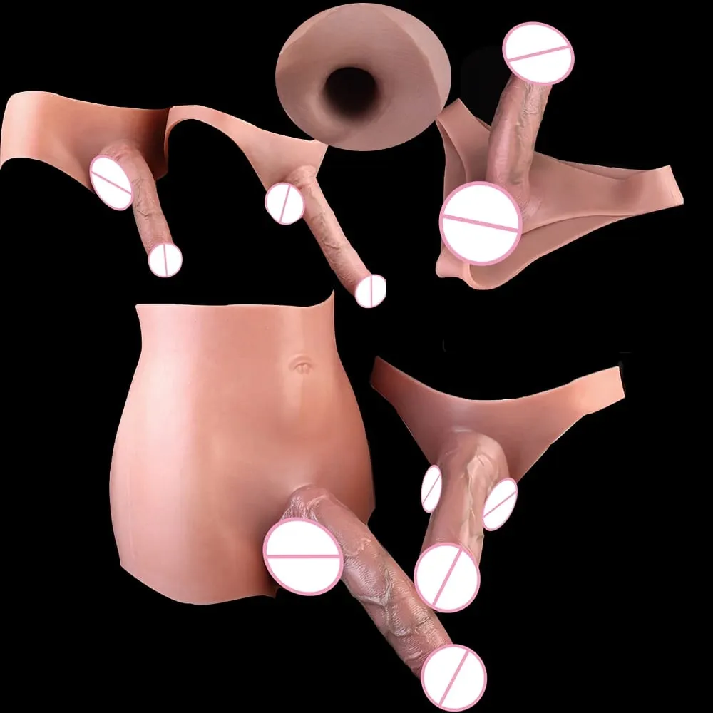 Strap-On Lifelike Penis Cover насадка на член Large Hollow DildoPants Intimate Adult Sex Toy for Couples Sex — image 5