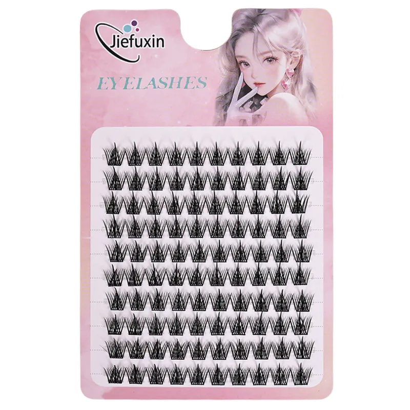 Tapered Thick Fox Eye Manga Cluster Lashes Jiefuxin Large Capacity Tray DIY Segmented Individual Self-Graft Lash Extensions — image 13