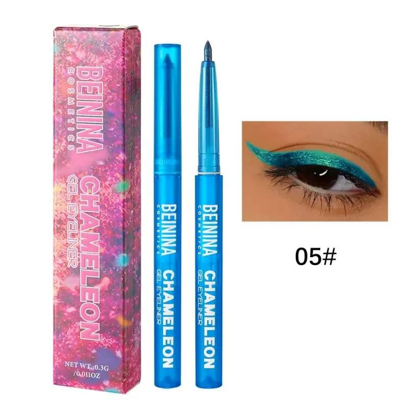 Metallic Chameleon Gold Eyeliner Gel Pen Pearlescent Polarized Glitter Green Inner Eye Liner Shiny Multicolor Soft Eyes Pigment — image 12