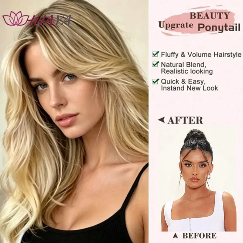 4‑Pcs Clip‑in Synthetic Hair Extensions Long Wavy Curly Heat‑Resistant Hair Pieces for Daily and Party Wear — image 3