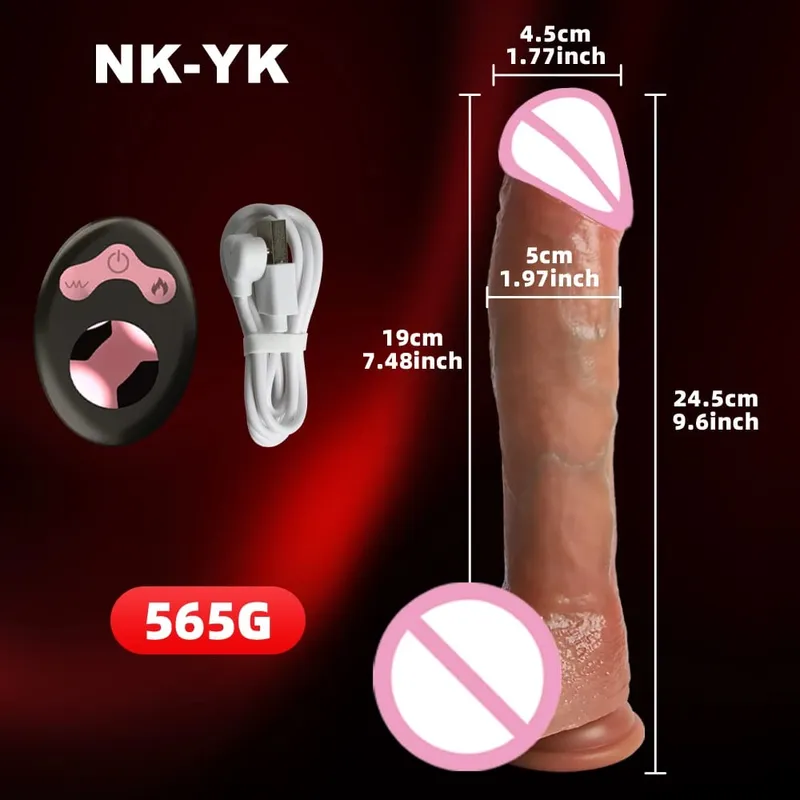 24cm Big Black Dildo Thrusting Sex Toy Realistic Penis Vibrator Telescopic Swing Heating Remote Control Women Lesbian Sexy Toy — image 8