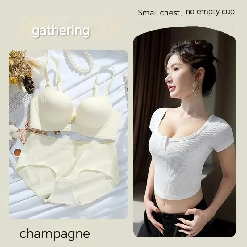 Gợi Cảm Liền Mạch Push Up Quần Lót Nữ Nhỏ Tập Ngực Thể Hiện Lớn Thu Phụ Trợ Ngực Thoải Mái Và Thoáng Khí Áo Ngực